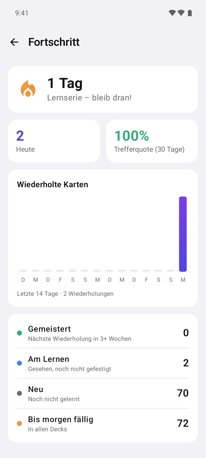 Flashwise App — Fortschritt & Lernserien