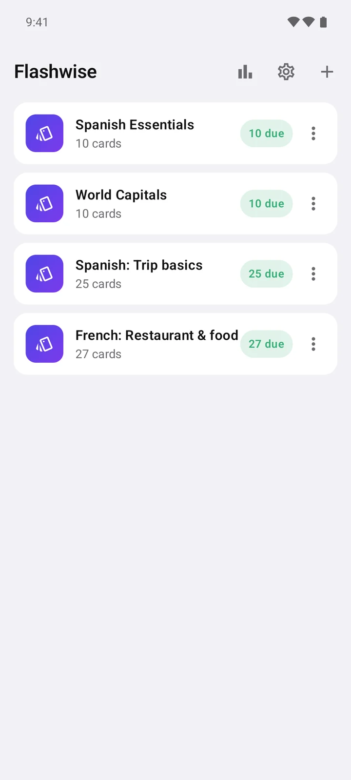 Flashwise vocabulary decks